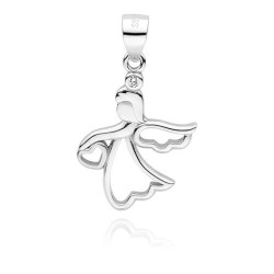 Pandantiv argint ingeras cu piatra si inima DiAmanti Z1713C-DIA (Argint 925‰ 1,2 g.)